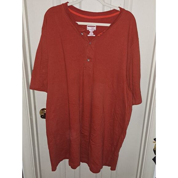Tall Men's 3X Boulder Creek Trading Company Red Button Down T-Shirt - Picture 1 of 4